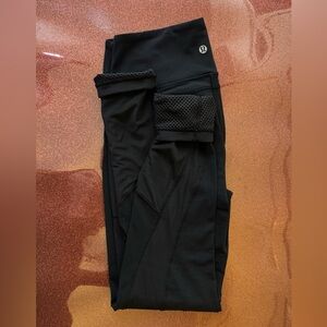 lululemon athletica Black Leggings mesh detail size 8